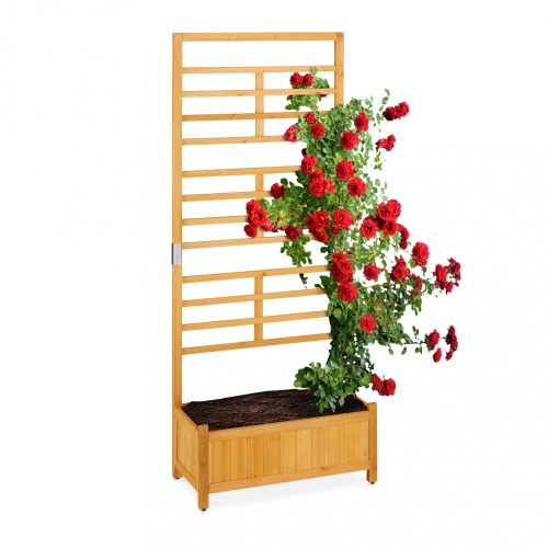 Modern térelválsztó rácsos virágtartó magaságyás lucfenyő natúr 171 cm