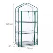 Üvegház PVC fóliasátor erkélyre zöld 3 polcos 128x60x40 cm 10036896