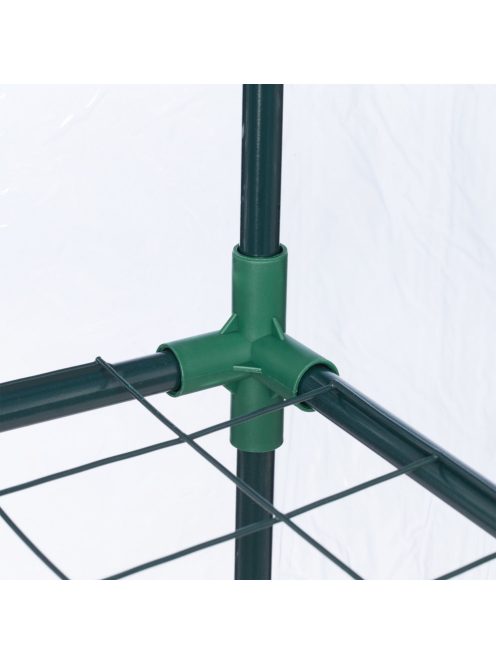 Üvegház PVC fóliasátor erkélyre zöld 3 polcos 128x60x40 cm 10036896