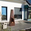 Corten acél piramis kerti kandalló rozsdás megjelenés 149x45x45 cm CA926