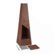 Corten acél piramis kerti kandalló rozsdás megjelenés 149x45x45 cm CA926