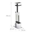WC papír tartó wc kefe szett ezüst - fekete 69x25x18 cm 10037436