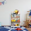 Pöttyös gyermekpolc 4 nyitott rekesszel játéktároló fehér-szürke 10037518