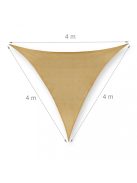 Háromszög alakú HDPE napellenző napvitorla homokszin 4x4x4 m 10037825_444
