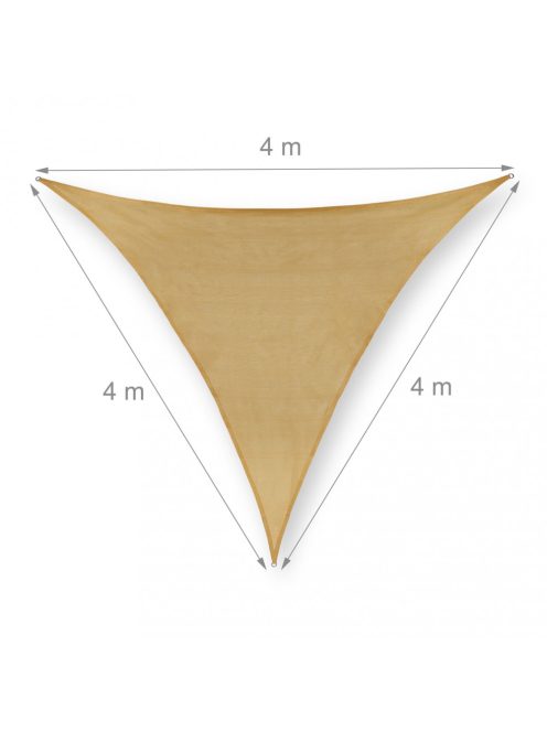 Háromszög alakú HDPE napellenző napvitorla homokszin 4x4x4 m 10037825_444