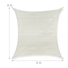   Négyszög alakú HDPE árnyékoló napvitorla fehér 4x4 m 10037830_4x4_ws