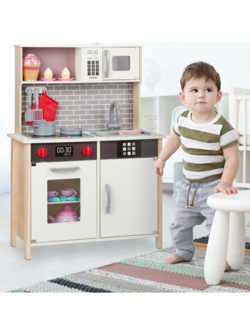 Játszókonyha gyerek konyha edényekkel 90x65x30 cm 10038419
