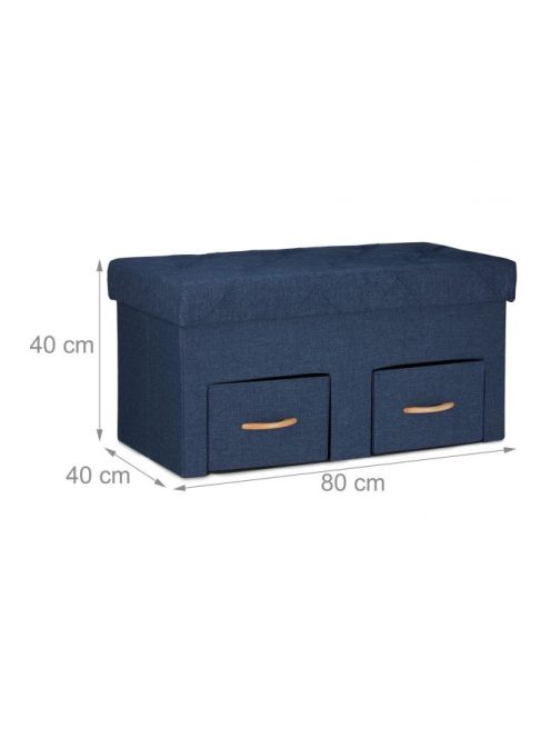 Ülőpad tárolóhellyel kék 40x80x40 cm 10038505