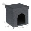 Macskabarlang fekhely összecsukható 38,5x37x37 cm szürke 10038515