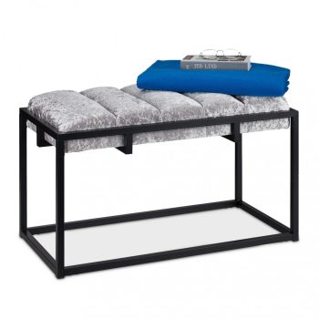 Nemes bársony pad ülőke szürke-fekete 10038529