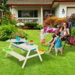 Fából készült gyermek kertipad szett fehér 10038636