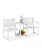 Fehér 2 személyes kerti pad asztallal 86x161x61 cm 10038649