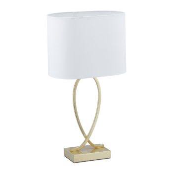   Elegáns asztali lámpa szövet búrával fehér-arany 51 cm 10038879