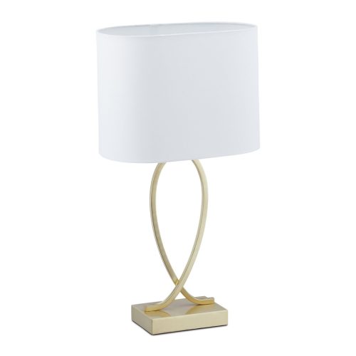 Elegáns asztali lámpa szövet búrával fehér-arany 51 cm 10038879