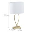 Elegáns asztali lámpa szövet búrával fehér-arany 51 cm 10038879