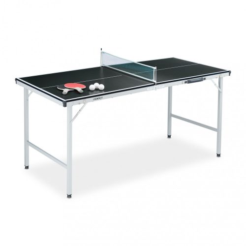 Mini összecsukható beltéri ping-pong asztal tartozékokkal fekete 70x70x150 cm 10039453