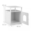 Macskatoalett polccal fehér 64x48x53 cm 10041296