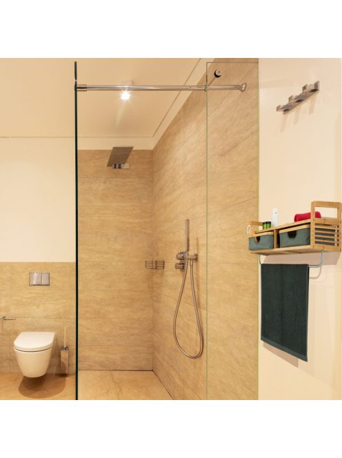 Fürdőszobai bambusz fali polc törülközőtartóval 10041310