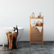 Bambusz fürdőszobai polc szennyestartóval 96x44x33 cm 10041318