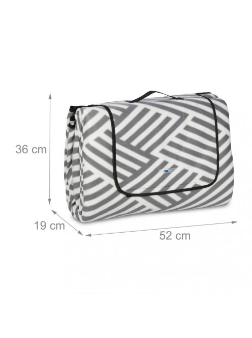XXL piknik takaró 300x300 cm szürke fehér mintás 10041361