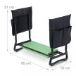 Kerti összecsukható térdelőszék zsebes párnázott térdelőpad zöld-fekete 10041392
