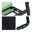 Kerti összecsukható térdelőszék zsebes párnázott térdelőpad zöld-fekete 10041392
