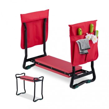   Kerti összecsukható térdelőpad kertészkedéshez piros 10041393