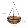 Felfüggeszthető virágkosár kókuszrost kaspó 3 db-os szett 50x31 cm 10041693