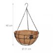 Felfüggeszthető virágkosár kókuszrost kaspó 3 db-os szett 48x31 cm 10041696