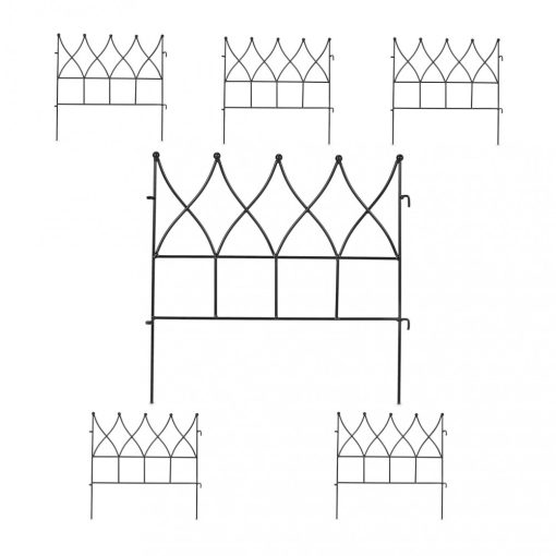 Fekete kerítéspanel a kertbe 6 részes ágyszegély beszúrható 10041698