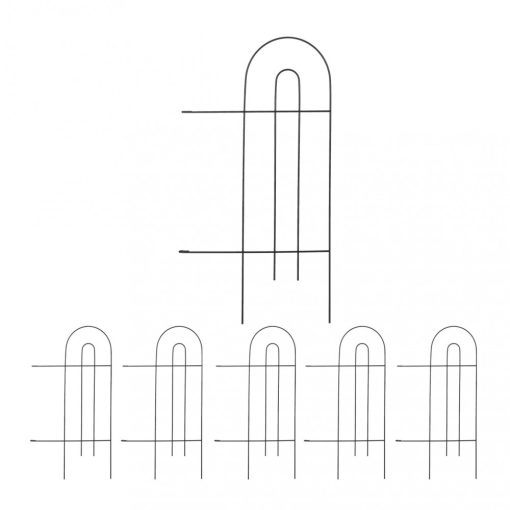 Fém íves kerítéspanel 6 db-os szett fekete 10041706