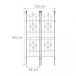Rácsos ívelt rózsafuttató 2 db-os szett fekete 183x46 cm 10041750