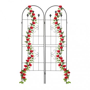   Ívelt rózsafuttató 2 db-os szett fekete 180x50x1 cm 10041751