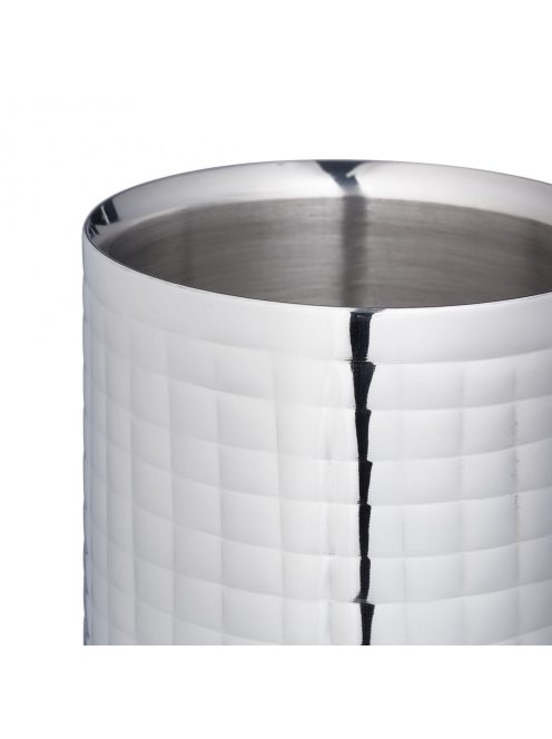 Rozsdamentes acél borhűtő nyomott kockás pezsgőhűtő ezüst 18,5x12 cm 10042505