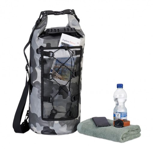 Dry Bag hátizsák sporttáska szürke-fekkete 25 liter 10043111