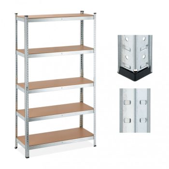   Nagy teherbírású polc 5 polcos ezüst 180x100x30 cm 10043642
