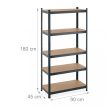 Nagy teherbírású polc 5 szinttel szerszámszekrény antracit 180x90x45 cm 10043660