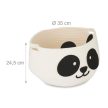 Kerek szövet játéktároló kosár panda motívummal 24,5x35 cm 10044986