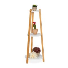  Kerek 3 polcos virágtartó fehér-natúr 73,5x28 cm 10046268