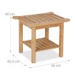 Bambusz fürdőszobai ülőke fogantyúval és polccal 45x55x40,5 cm 10046334