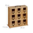 Bambusz teafilter tárolódoboz 9 rekesszel 29x30x11,5 cm 10046387