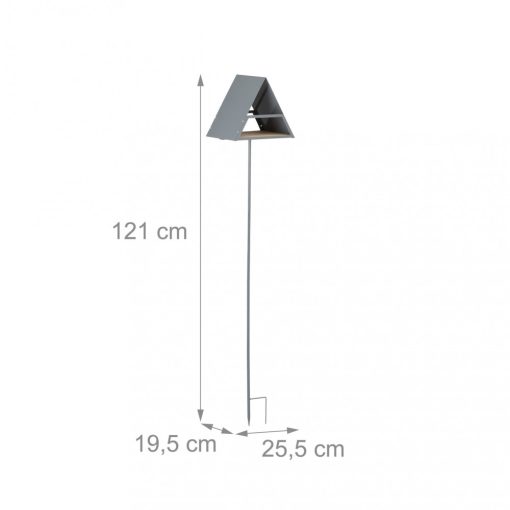 Madáretető háromszög alakú földbe szúrható szürke 121 cm 10046809