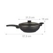 Tapadásmentes fekete wok üvegfedéllel 30 cm 10047404