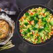 Tapadásmentes fekete wok üvegfedéllel 30 cm 10047404
