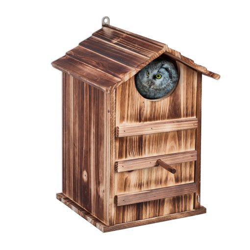 Bagoly fészkelő doboz égetett fenyőfából 38,5x25x28 cm 10047723