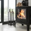 Modern 5 részes kandalló tisztítóeszköz fekete-barna 10047794