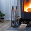 Modern 5 részes kandalló tisztítóeszköz fekete-barna 10047794