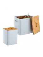 Kutyaeledel tároló doboz bambusz fedelű 2 db-os készlet 5,5 és 13,5 literes 10048222
