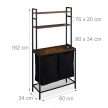 Indusztriális design szennyestartó szerkény polcokkal 162x80x34 cm 10048233