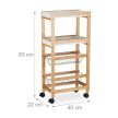 Niche zsúrkocsi 4 szintes natúr-fehér-ezüst 83x22x40 cm 10048921